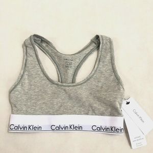 Calvin Klein Grey Modern Bralette with CK Logo XS